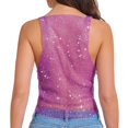thumbnail image 5 of Women Tank Tops Rhinestone Sleeveless Crop Party Nightclub Breathable Camisoles for Women Purple M, 5 of 6