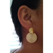 Dainty Chic Gold Color Hammered Finish Drop Earrings Fashion Statement Jewelry for Women