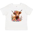 thumbnail image 3 of Inktastic Cute Highland Cow with Roses Floral Scottish Farm Western Boys or Girls Toddler T-Shirt, 3 of 5