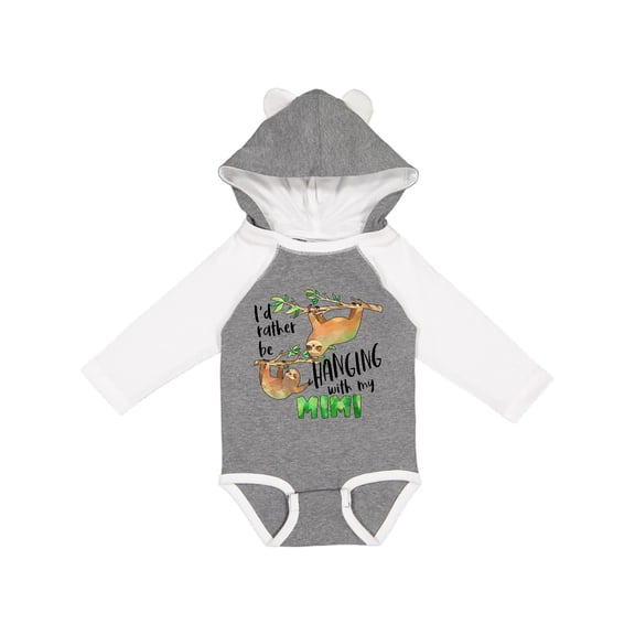 Inktastic Id Rather Be Hanging with My Mimi Cute Sloths Boys or Girls Long Sleeve Baby Bodysuit