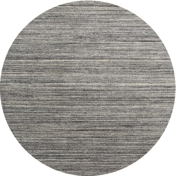 Ahgly Company Machine Washable Indoor Round Contemporary Dark Goldray Area Rugs, 4' Round
