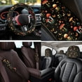 thumbnail image 4 of Uorisanigo Vintage Mushroom 14 Pieces Auto Seat Cover with Car Headrest Cover Steering Wheel Cover and Armrest Cover Car Auto Seat Belt Cover Keychain Comfortable Elastic Fit for Cars,SUVs, 4 of 6
