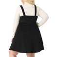 thumbnail image 4 of Unique Bargains Women's Plus Size Corduroy Pinafore Overall Dress Suspender Skirt 1X Black, 4 of 5