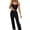 Black, variant on Xunmmm Womens Pajamas Set Lace Straps Tank Top and Long Pants Ribbed Loungewear Sleepwear Home Clothes