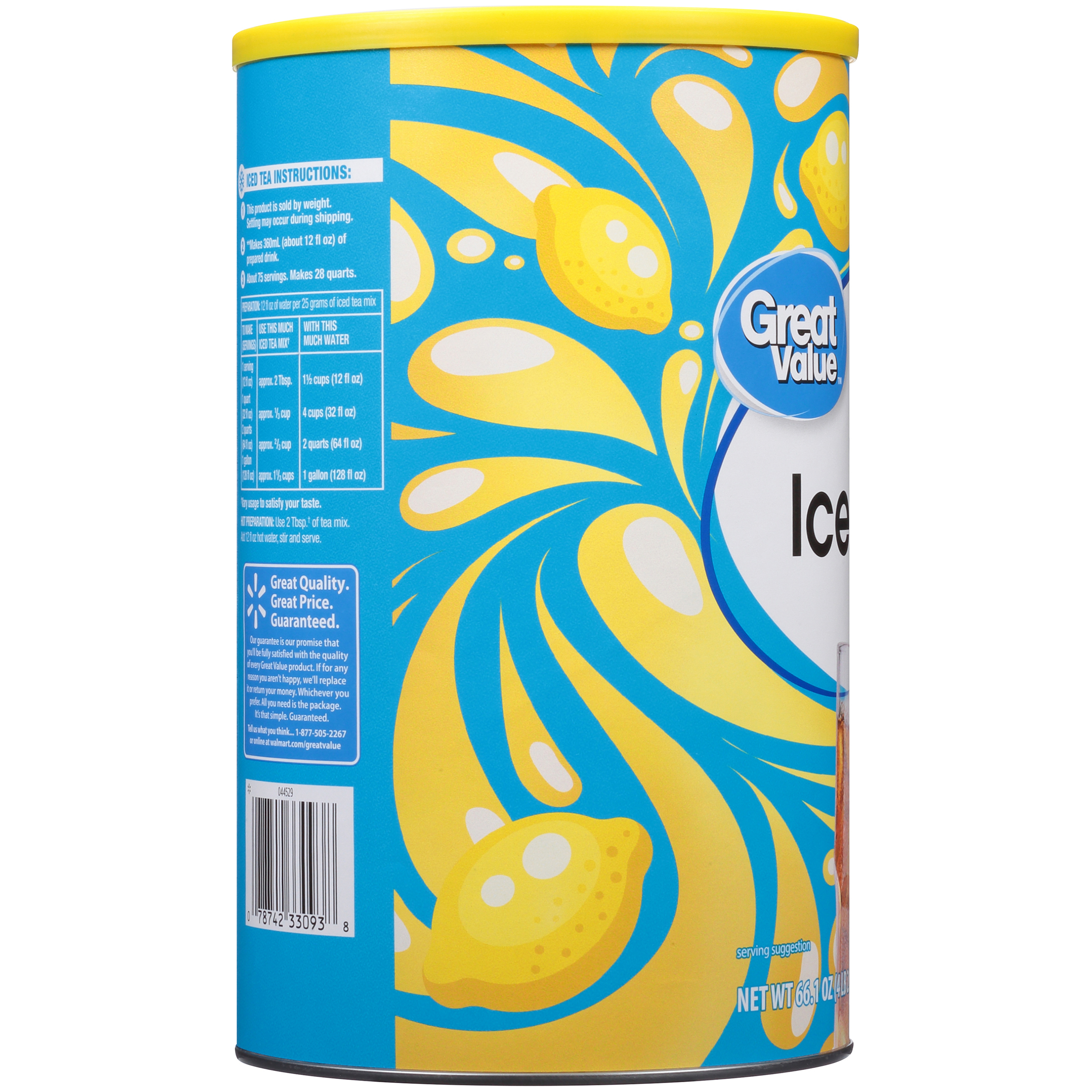 Great Value Natural Lemon Flavor Iced Tea Drink Mix, 66.1 oz - image 5 of 12