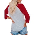 thumbnail image 1 of sweethay Camiseta de manga 3/4 para mujer, blusas de verano con estampado gráfico de letras informales, atuendos superiores para niñas, negro, S Prendas para la parte del cuerpo Rojo METRO sweethay AP003799-07, 1 of 6