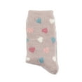 thumbnail image 4 of MeMoi Women's "All Over Hearts" Non-Skid Lavender Infused Crew-Length Cozy Spa Sock - Womens - Female, 9-11, Cement, 4 of 4