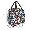 thumbnail image 2 of Lunch Box Bag for Women Men, Bohemian Smile Cute Rabbit Flower Insulated Lunch Bag Cooler Bag, Large Capacity Leakproof Reusable Lunch Tote for Work Office Picnic Travel, 2 of 7