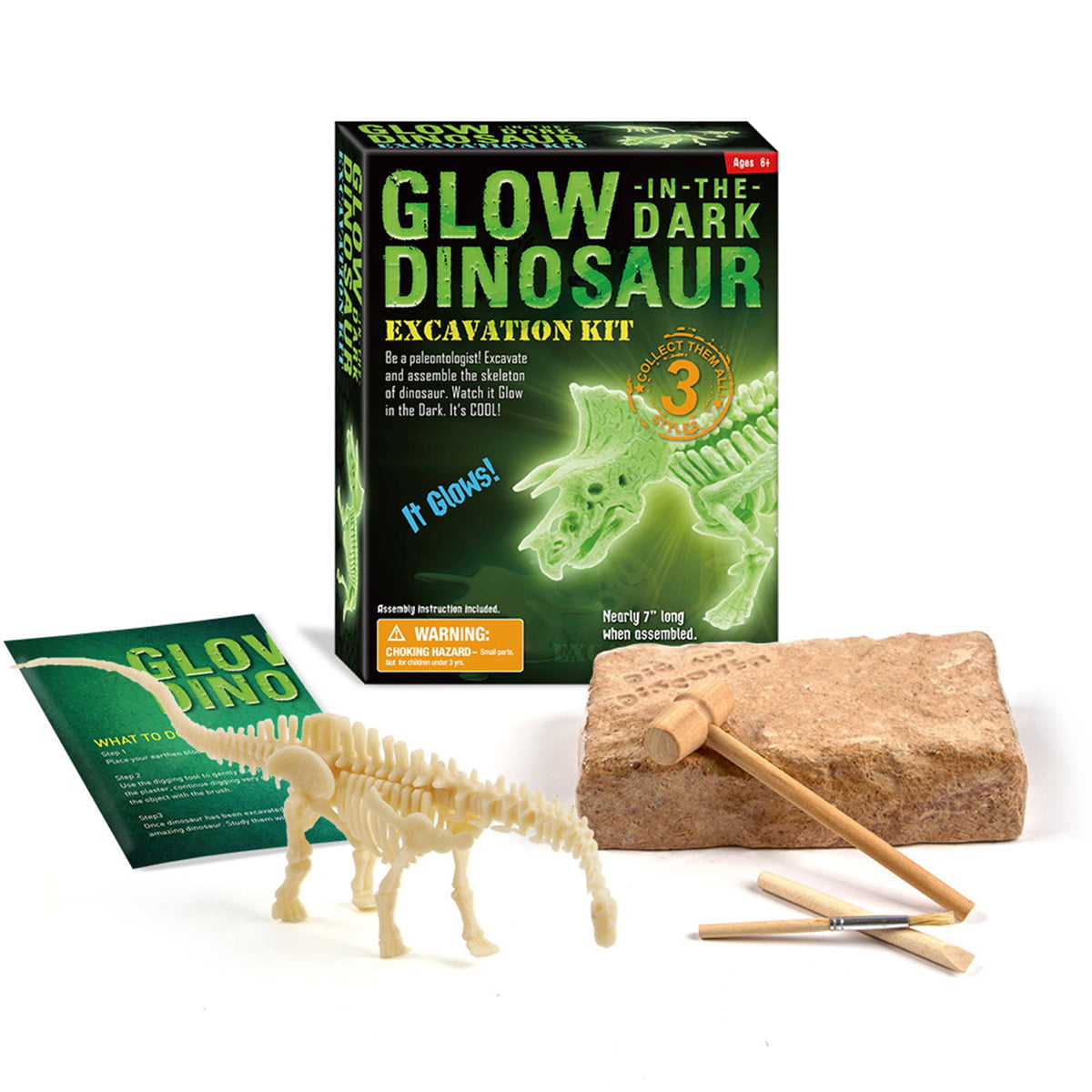 Educational Toy Excavation Site Science Set 3x Mini Dinosaur Dig Kits New 