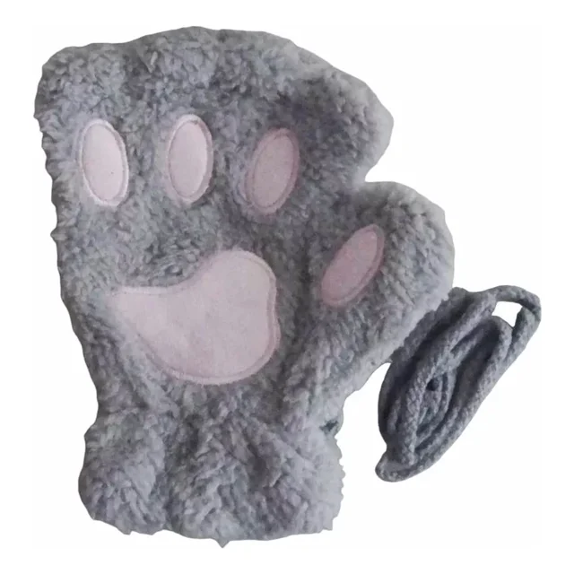 Guantes Cortos Gato Garrita Para Mujer - Kawaii Gatito