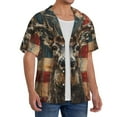 thumbnail image 2 of Kdxio Men's Hawaiian Shirt for Men Short Sleeve Shirt American Flag Deer Art Summer Casual Holiday Beach Button Down T-Shirts, 2 of 5