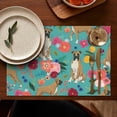 thumbnail image 4 of BoxerDog and Pioneer Flower Summer Placemats Table Placemats Set Of 6-Linen Kitchen Washable Placemats Table Mats 11.8"x17.7"Non-Slip Heat Resistant, 4 of 5