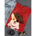 thumbnail image 3 of Pirate Corgi Art T-Shirt Women -Image by Shutterstock, Female Medium, 3 of 4