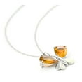 thumbnail image 4 of Galaxy Gold 14K Solid White Gold 14" Butterfly Necklace with 7.1 CT Natural Diamonds and Citrines, 14"-24" Sizes, November Birthstone, Symbol of Warmth, 4 of 7