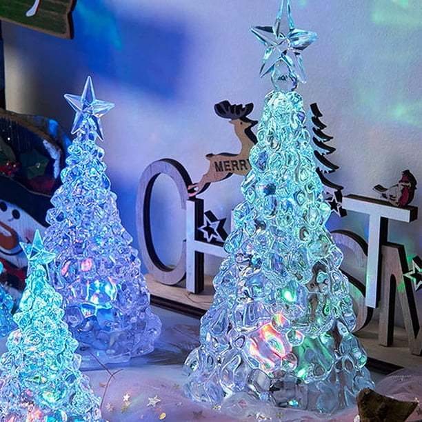 Petite maison de Noël en céramique blanche avec lumières LED à piles