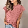 thumbnail image 4 of Mittory Womens Ruffle Short Sleeve Chiffon Blouses V Neck Swiss Dot Summer Shirts Dressy Casual Tunic Tops, 4 of 8