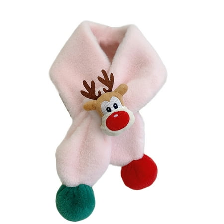 

Fanvereka Children Winter Warm Scarf Infant Cartoon Elk Doll Decor Plush Collar Bib