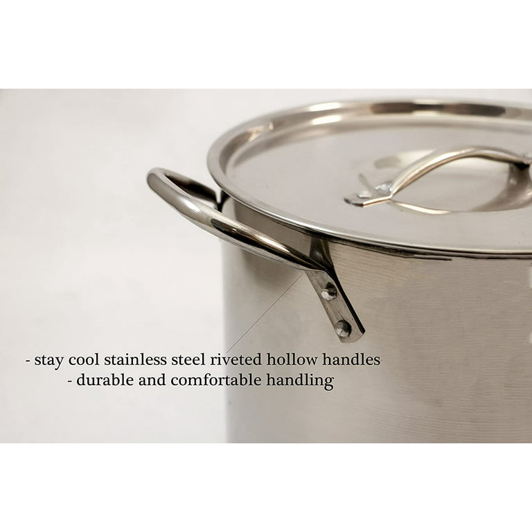 ExcelSteel Stainless Steel Stockpot with Lids, Set of 3, 3 Piece, Silver 