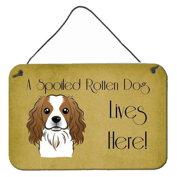 Carolines Treasures BB1472DS812 Cavalier Spaniel Spoiled Dog Lives Here Wall and Door Hanging Prints