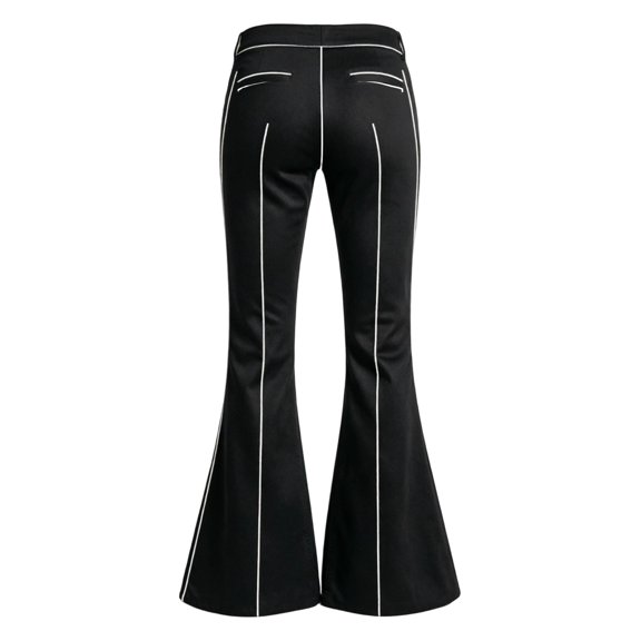 School Uniform for Girls High Elastic Slim Fit Striped Print Flared Trousers Breathable Back-To-School Girls' Pants 5-6 Years