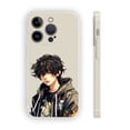 thumbnail image 1 of ¡Destaca entre la multitud con una genial funda plateada mate de doble capa con diseño de dibujos animados para iPhone!, 1 of 4