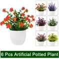 thumbnail image 3 of Artificial Small Plant 6pcs Fake Flower Potted Plant Bathroom for Indoor Decor Window Tabletop Office Colorful, 3 of 7