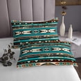thumbnail image 3 of Western Quilt Set Geometric Aztec Bedspread Set King,Southwestern Coverlet Set Vintage Exotic Stripes Quilted,Geometry Triangle Western Decor for Home, 3 of 3