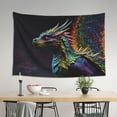 thumbnail image 4 of Easygdp Dragon with Colorful Tail Tapestry Wall Hanging, Wall Tapestries for Bedroom Aesthetic Living Room Office Decor 60x40in, 4 of 8
