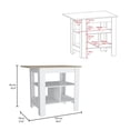 thumbnail image 2 of Dtwnek Wood Kitchen Island with 3 Shelf, Perfect for Living Room, Dining Room, White, 2 of 5