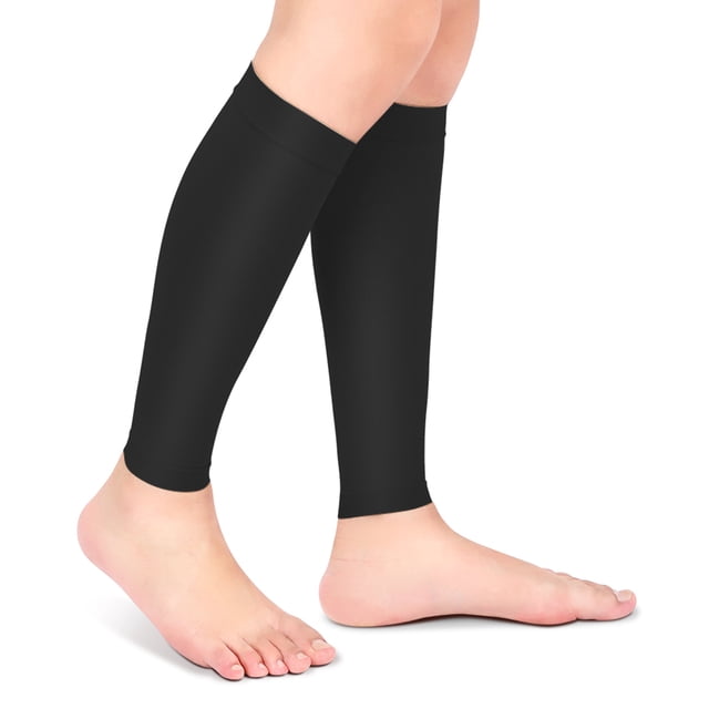 Calcetines comprimidos con calcetines elásticos de dos cuadros en vaina de pantorrilla de vena varicosa (negro M)