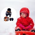 thumbnail image 4 of Qarigey Sombrero Bufanda Mitones Conjunto con patrones de dinosaurio Diseño de orejeras Gorros para niños Animal Lindo Piezas de invierno Type2 NO2, 4 of 6