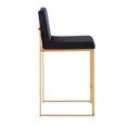 thumbnail image 5 of Fuji High Back Counter Stools for Kitchen Counter in Gold Metal, Counter Height Chairs, Bar Stools Set of 3, Counter Height Stools Set of 3, Bar Stools For Kitchen Island (Black Velvet), 5 of 6