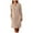 LYQ1_Khaki, variant on Knee Length Dresses for Women Casual Long Sleeve Half Button Crew Neck Fall Dress Solid Loose Fit Work Dresses