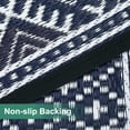 thumbnail image 3 of CAROMIO Navy White Boho Outdoor Area Rug 9x18 ft Waterproof Reversible Plastic Mat for Camping RV Picnic, 3 of 7