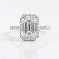 thumbnail image 3 of solitaire jewels 4CT Emerald Moissanite Halo Engagement Ring For Women, 10K White Gold, 3 of 8