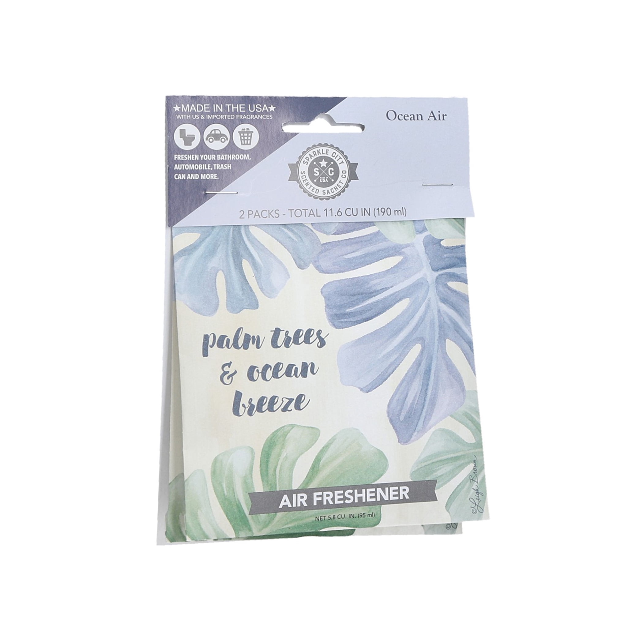 Sparkle City Scented Sachet 2 Pack, Palm Trees & Ocean Breeze