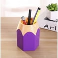 thumbnail image 3 of Hovmgk Cute Makeup Brush Vase, Portable Plastic Desk Organizer, Lightweight Stationery Pot for Office & Home, Adorable Pencil Storage for Desk, Office Organizer, White and Yellow, 3 of 9