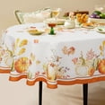 thumbnail image 4 of Thanksgiving Tablecloth Oval Fall Tablecloths Oval Autumn Leaves Pumpkin Oval Table Cloths Stain-Resistant Anti-Wrinkle Washable Thanksgiving Decorations for Tablecloth 54 X 72 Inch, 4 of 6
