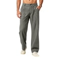thumbnail image 2 of LONKITO Mens Pants with Pockets Relaxed Fit Cotton Bland Trousers Lightweight Casual Summer Beach Pants, 2 of 8