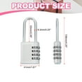 thumbnail image 2 of Uxcell Long Shackle Combination Locks, Combination Padlock for Gym Sports Locker Lock Outdoor Fence Gate Hasp Storage Silver, 2 of 7