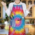 thumbnail image 6 of Colorful Tie Dye Mandala Pattern Apron-Garden Aprons for Women with Pockets-Cotton Linen Waterproof Kitchen Cooking Gardening Aprons Adjustable for Kitchen,Cooking,BBQ and Salon 33x27 Inch, 6 of 7