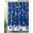 thumbnail image 2 of Navy Blue Christmas Balls Shower Curtain Set ，Waterproof Fabric Shower Curtains Winter Xmas Ball Snowflakes Scenery Shower Curtains for Bathroom,Bathroom Decor 72"x72", 2 of 6