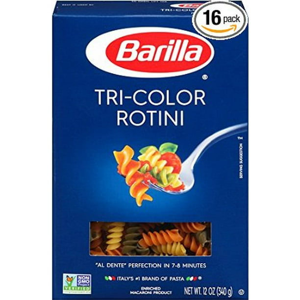 Download 16 Packs Barilla Tri Color Rotini Pasta 12 Ounce Boxes Walmart Com Walmart Com