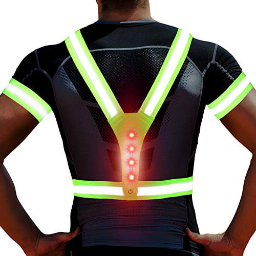 Bodiy Reflective Vest Gear Led Running Light Walking Sport Motorcycle Biking Safty Body Lights Belt for Women and Men 