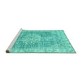 thumbnail image 2 of Ahgly Company Machine Washable Indoor Rectangle Persian Turquoise Blue Traditional Area Rugs, 2' x 3', 2 of 4