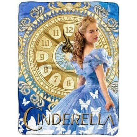 Disney Cinderella Throw Blanket, Clock Strikes, Micro Raschel, 46x60, Multicolor, 1 Each