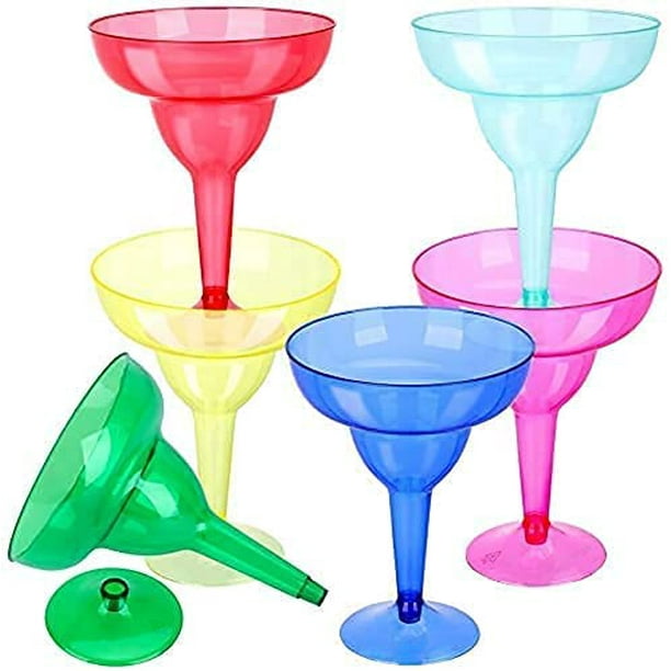 48 Pack Plastic Margarita Glasses Cups 12 oz Disposable Party