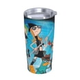 thumbnail image 2 of Phineas And Ferb Car Cup With Straw 20oz Stainless Steel Tumbler Push-Pull Lid Sports Water Bottle Insulated Travel Cup, 2 of 9