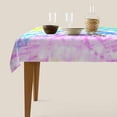thumbnail image 5 of Tablecloth Rainbow Tie Dye Table Cloth Rectangle Table 60 x 84 Inch Distorted Watercolor Bright Pattern Vibrant Kitchen Decorations for Home Dinner Party, 5 of 6
