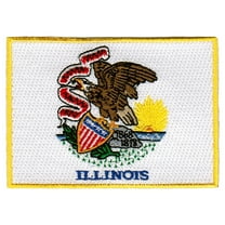 Illinois Embroidered Iron-On Flag Patch